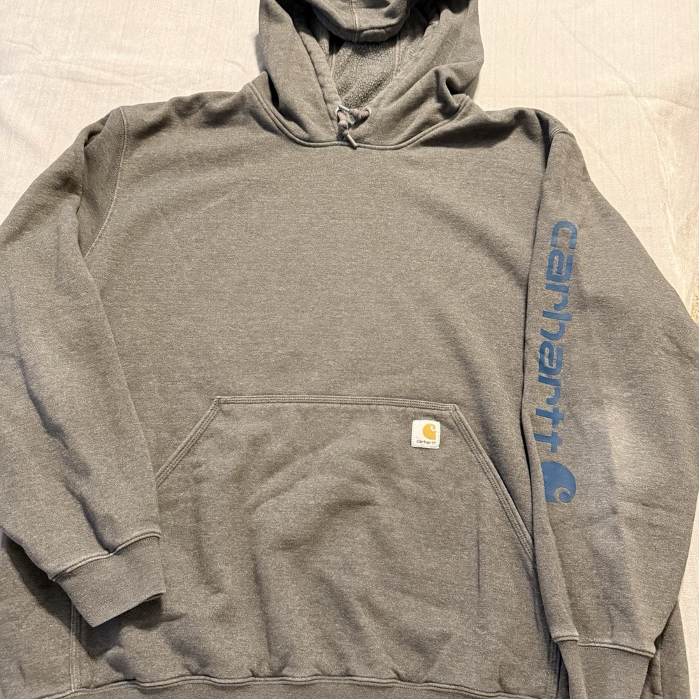 Carhartt Original Fit Hoodie Sweatshirt Gray Pullover 3XL Heavyweight
